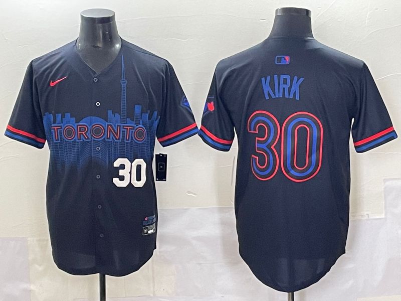 Men 2025 Toronto Blue Jays #30 Kirk Black Joint Name Nike MLB Jersey style 1->toronto blue jays->MLB Jersey